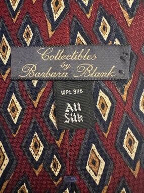 Vintage Collectibles by Barbara Blank Silk Geometric Art Deco Tie